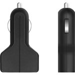 2213, Зарядное устройство, АЗУ2USB,2.1A, microUSBдата- кабель,черный,PrimeLine