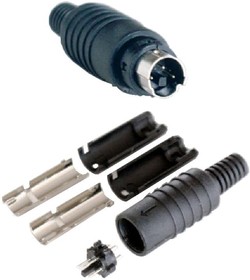KLS1-294-M-03-B, Разъем mini DIN штекер 3pin пластик на кабель
