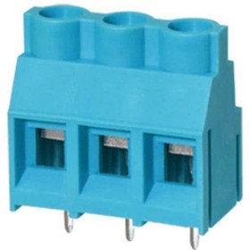 TB005-762-04BE, Fixed Terminal Blocks Terminal block, screw type, 7.62 , horizontal, 4 poles, CUI Blue, slotted screw, PCB mount