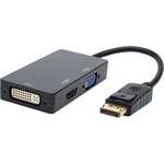Переходник Atcom DisplayPort M/HDMI+VGA+DVI (AT6854), Переходник 0.1 m ...