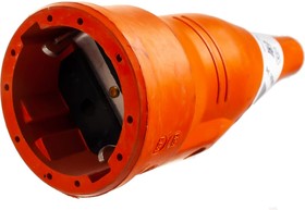 Кабельная розетка резиновая с мультизаземлением, IP44 16A 2P+E 250V, оранжевый 1479070