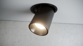 Фото 1/2 Quest Light Светильник встраиваемый, поворотный, черный, LED 12w 3000K 810lm, IP20 TECHNO MINI black/black