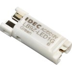 LB9Z-LED1G, Светодиодный индикатор в панель, Зеленый, 12 В, 6 мА, IP65