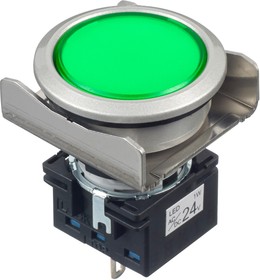 LBW6MP-1T04G, Светодиодный индикатор в панель, Зеленый, 24 В, 22.3 мм, IP65