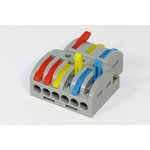 Клемма соединительная кабельная, 3C x6C, 0,08x4мм2, 32А, красный/желтый/синий, WAGO