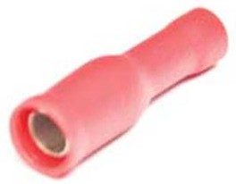 Фото 1/5 Клемма наконечник на кабель розетка "I" 4мм, обжимная, красный, TRL-1