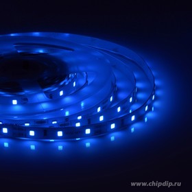 Photo 1/5 00-01 LED strip 12V, 4.8W/m, smd3528, 60d/m, IP20, substrate 8mm, 5m, blue.