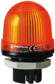 801.300.68, EM 801 Series Yellow Steady Beacon, 230 V ac, Panel Mount, LED Bulb