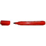 Строительный маркер 2-х сторонний, перманент, красный, 12 шт 27052