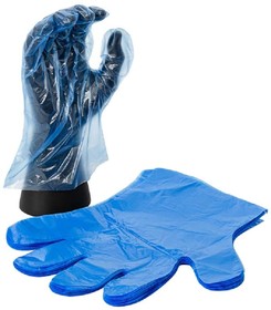 Перчатки полиэтиленовые голубые (50 пар/уп) /M (КФС) (Аналог 3477,OptiLine)