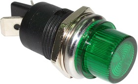 MCR9-124LB-01-G, Светодиодный индикатор в панель, Зеленый, 12 В DC, 16.2 мм, 20 мА, 600 мкд