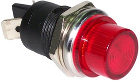 MCR9-124LB-01-R, Светодиодный индикатор в панель, Красный, 12 В DC, 16.2 мм, 20 мА, 120 мкд