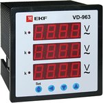 Voltmeter digital VD-963 on the panel 96x96 three-phase EKF vd-963