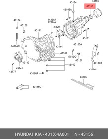 Фото 1/3 Сальник hyundai porter,porter 2 вала вторичного кпп (39.8х52х10) mobis korea HYUNDAI/KIA 43156-4A001