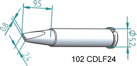 102CDLF24, Soldering Tip 102 Chisel 30.5mm 2.4mm