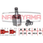 NJ7160NY, ШРУС внутр. к-кт MITSUBISHI CARISMA DA 95-03 (25x23x155.5x41)