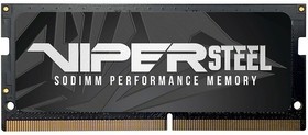 Фото 1/2 SO-DIMM DDR 4 DIMM 16Gb PC24000, 3000Mhz, PATRIOT Viper Steel (PVS416G240C5S) (retail)
