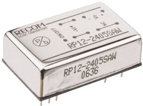 Фото 1/2 RP12-243.3SAW, Преобразователи постоянного тока в постоянный с изоляцией 12W DC/DC 1.6kV REG 4:1 9-36Vin 3.3Vout