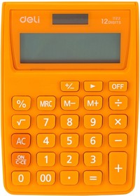 Фото 1/7 Калькулятор настольный Deli E1122/OR оранжевый 12-разр.