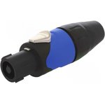 SP-4-FS, Loudspeaker Connectors 4P Cable Conn Solder Black/Blue Plastic