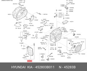 Крышка КПП HYUNDAI ix35 (10-) KIA Sportage (10-13) HYUNDAI/KIA 45280-3B011