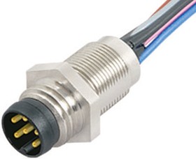 Фото 1/3 Sensor actuator cable, M8-flange plug, straight to open end, 3 pole, 0.2 m, 4 A, 09 3403 00 03