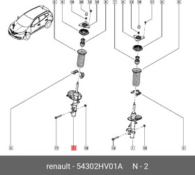 54302HV01A, Амортизатор передний правый Renault Kadjar