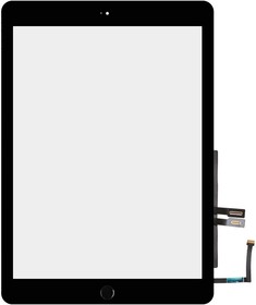 Фото 1/2 Тачскрин для Apple iPad 6 (2018) (A1893, A1954) + черная кнопка HOME с микросхемой (черный)