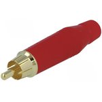 Red Cable Mount RCA Plug, Gold