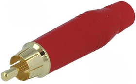 Фото 1/3 ACPR-RED, Вилка; RCA; "папа"; прямой; пайка; красный; позолота; на провод