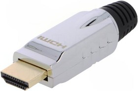 Фото 1/2 CHP001, Разъем: HDMI; вилка; "папа"; позолота; на провод; прямой