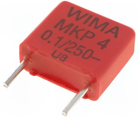 Фото 1/2 MKP film capacitor, 100 nF, ±10 %, 250 V (DC), PP, 7.5 mm, MKP4F031002D00KSSD