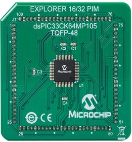 Фото 1/4 MA330047, Evaluation Board, dsPIC33CK64MP105 MCU Plug-In Module, For Explorer 16/32 Development Kits