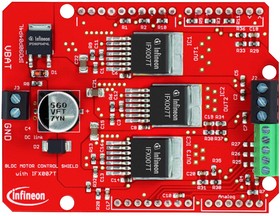 Фото 1/3 BLDCSHIELDIFX007TTOBO1, Evaluation Board, (BL)DC Motor Control Shield, IFX007T Half-Bridge, Arduino Uno