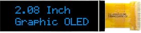 MCOT256064DY-BM, Графический OLED дисплей, 256 x 64 Pixels, Синий на Черном, 3В, I2C, Параллельный, SPI