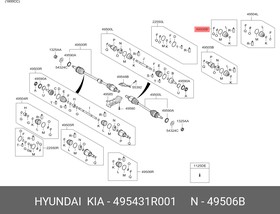 495431R001, Пыльник ШРУСа внутреннего левого HYUNDAI SOLARIS (2010 )