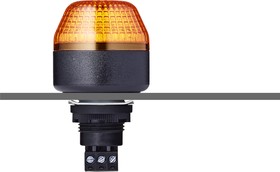 801501405, Beacons IBM M22 panel mount LED steady/flashing beacon 24 V AC/DC amber, black