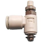 AS4211F-04-12S, AS Series Threaded Speed Controller, R 1/2 Male Inlet Port x R ...