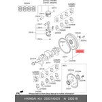 23221-42021, Подшипник HYUNDAI Porter 2 дв.D4CB коленвала OE