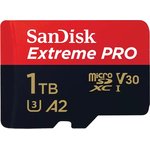 Карта памяти SanDisk Extreme Pro microSD UHS I Card 1TB for 4K Video on Smartphones, Action Cams & Drones 200MB/s Read, 140MB/s Write, Lifet