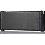 1455C1202BK, 1455 Series Black Aluminium Enclosure, IP54, Flanged, Black Lid ...