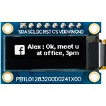 MDOB128032EV-WS, Графический OLED дисплей, 128 x 32 Pixels, Белый на Черном, 3В ...