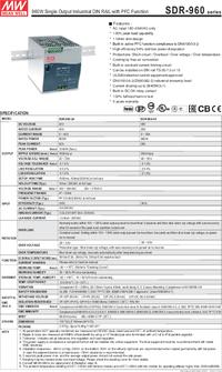 SDR-960-24, Блок питания, 24В, 40А, 960Вт, MEAN WELL | купить в розницу ...