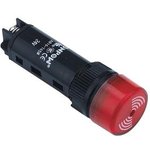 MCAB-BUZ-1301, Transducer, 12VAC/DC, Intermittent, 80 dB, Buzzer, 35 mA, Red Led
