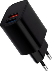 Фото 1/6 16-0283, Сетевое зарядное устройство 2 x USB, 5V, 2.4 A, черное
