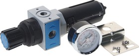 Влагоотделитель 1/8" фильтр-регулятор индикатор давления пневмосистемы (10Bar,200л/мин.) ROCKFORCE
