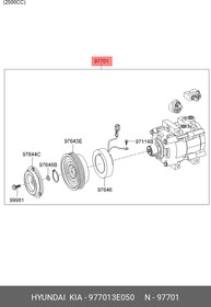 97701-3E050, Компрессор KIA Sorento (03-) (2.5TD) кондиционера OE