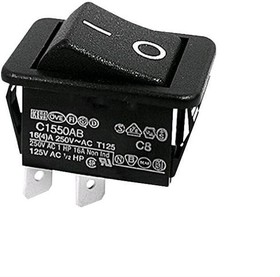 C1550ABAAF, Переключатель DPST 250V 16A BK/BK