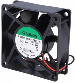 Фото 1/3 PMD1207PTB1-A(2).GN, PMD Series Axial Fan, 12 V dc, DC Operation, 83.3m³/h, 4.4W, 370mA Max, 70 x 70 x 25mm