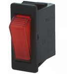 C5503ALMBR3, ROCKER; SPST; Pos: 2; ON-OFF; 16A/250VAC; red; neon lamp; 250V; 5500